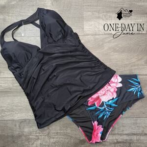 Beachsissi V Front Tummy Control Tankini Swimsuit Size XL